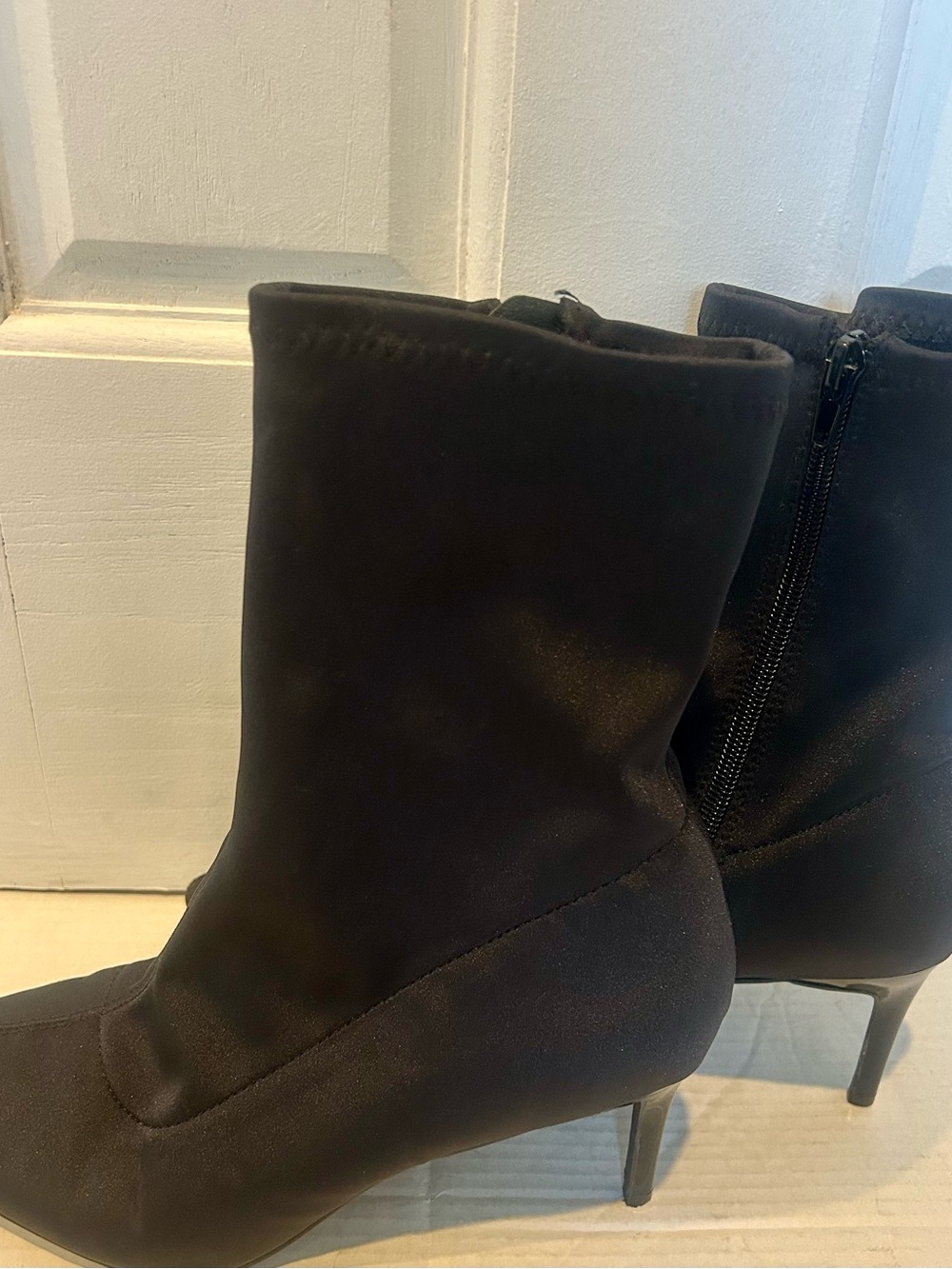 Mix No. 6 Black Stretch Ankle Boots with Slim Heel